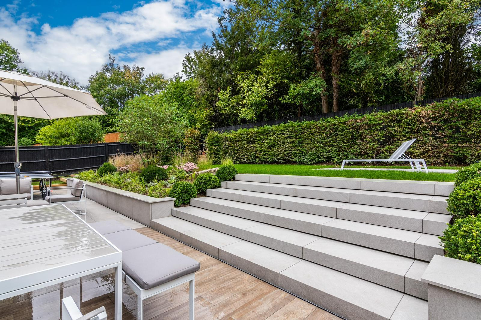 Luxury outdoor dining and bespoke pergola